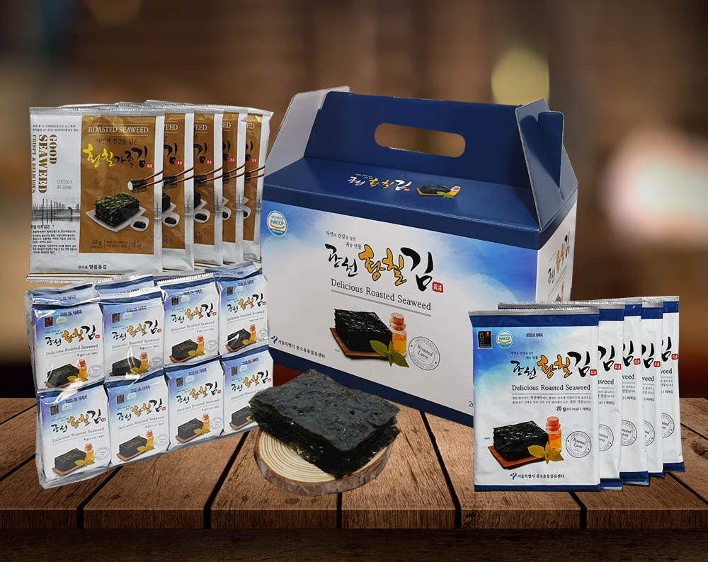 광천황칠김  프리미엄 선물세트  (돌김 전장 20봉, 재래  전장 20봉, 도시락김 16봉)